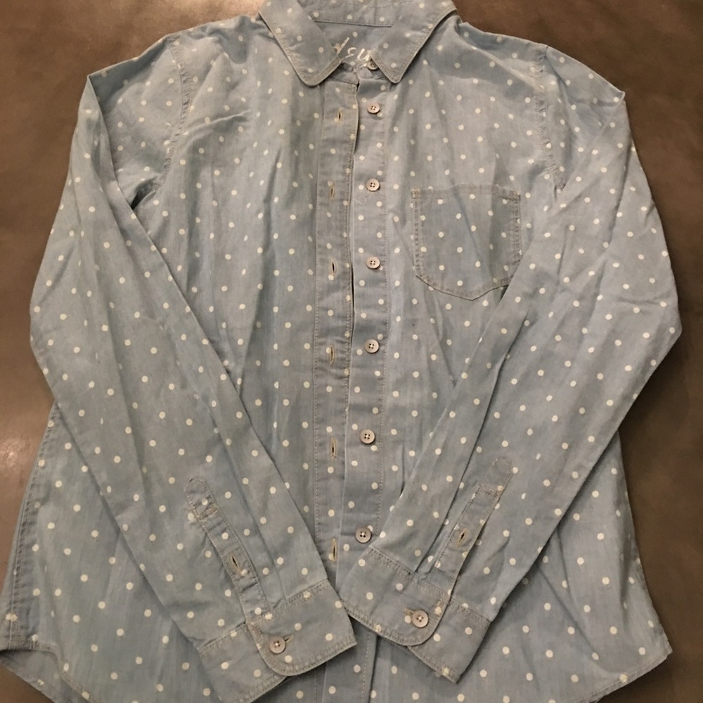 Madewell polka dots denim shirt